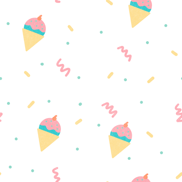 Risograph Birthday Ice Cream Pattern